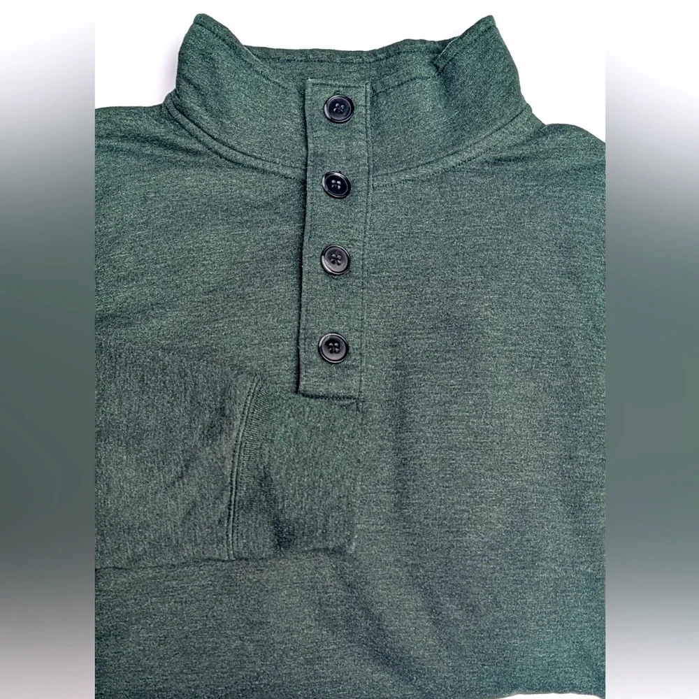 J.Crew Mens Mockneck Sweatshirt Medium  Hunter Green